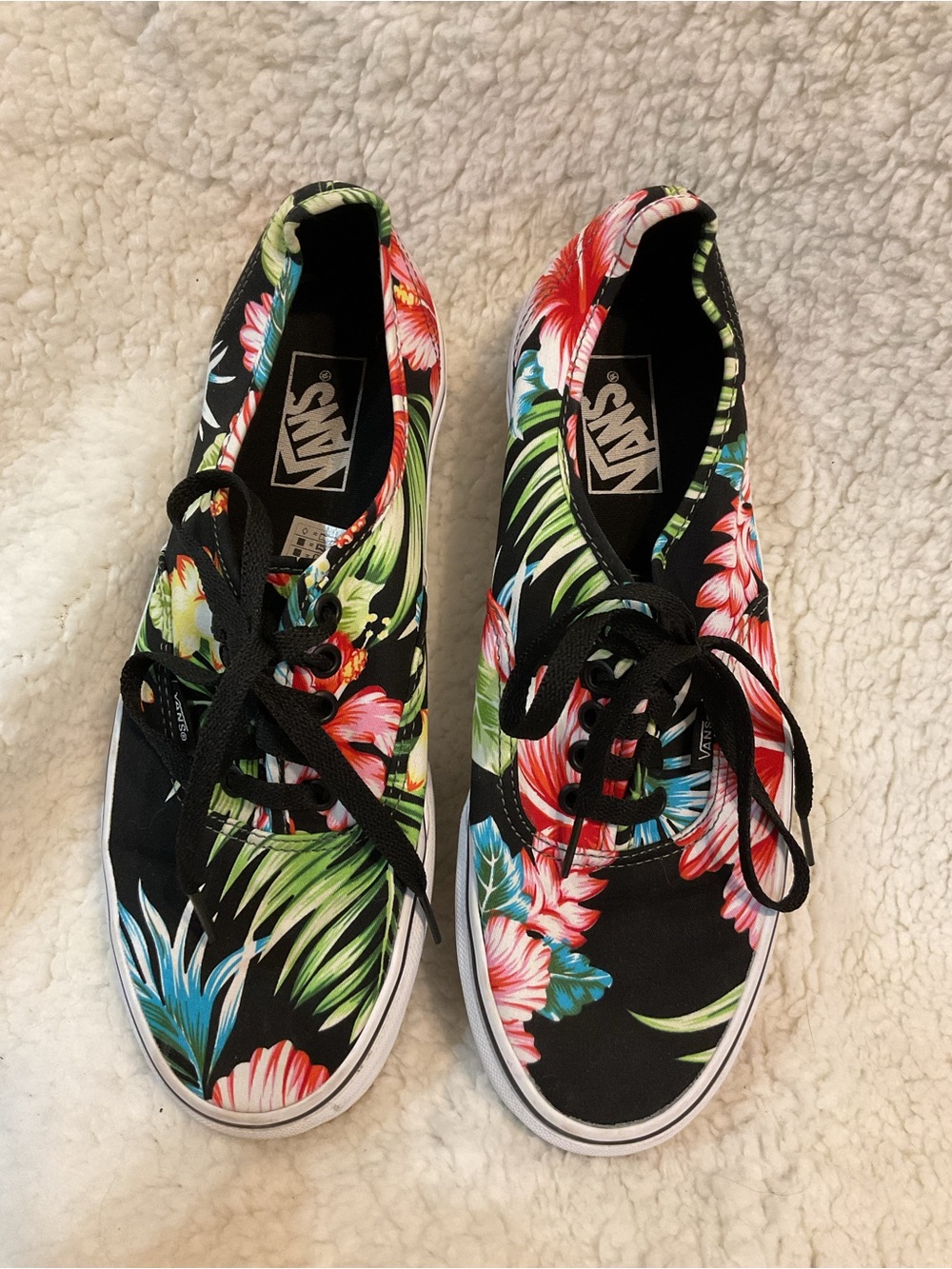Vans Black Tropical Floral Canvas Sneakers